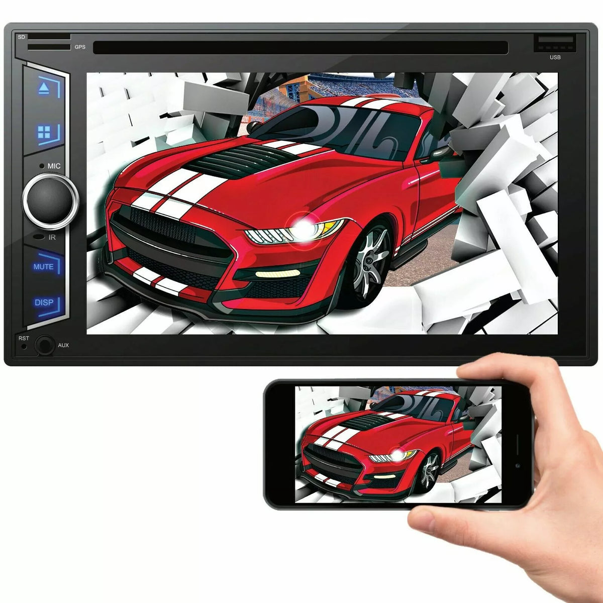 Audiotek AT-D76ML Double DIN 6.2" Touchscreen Receiver