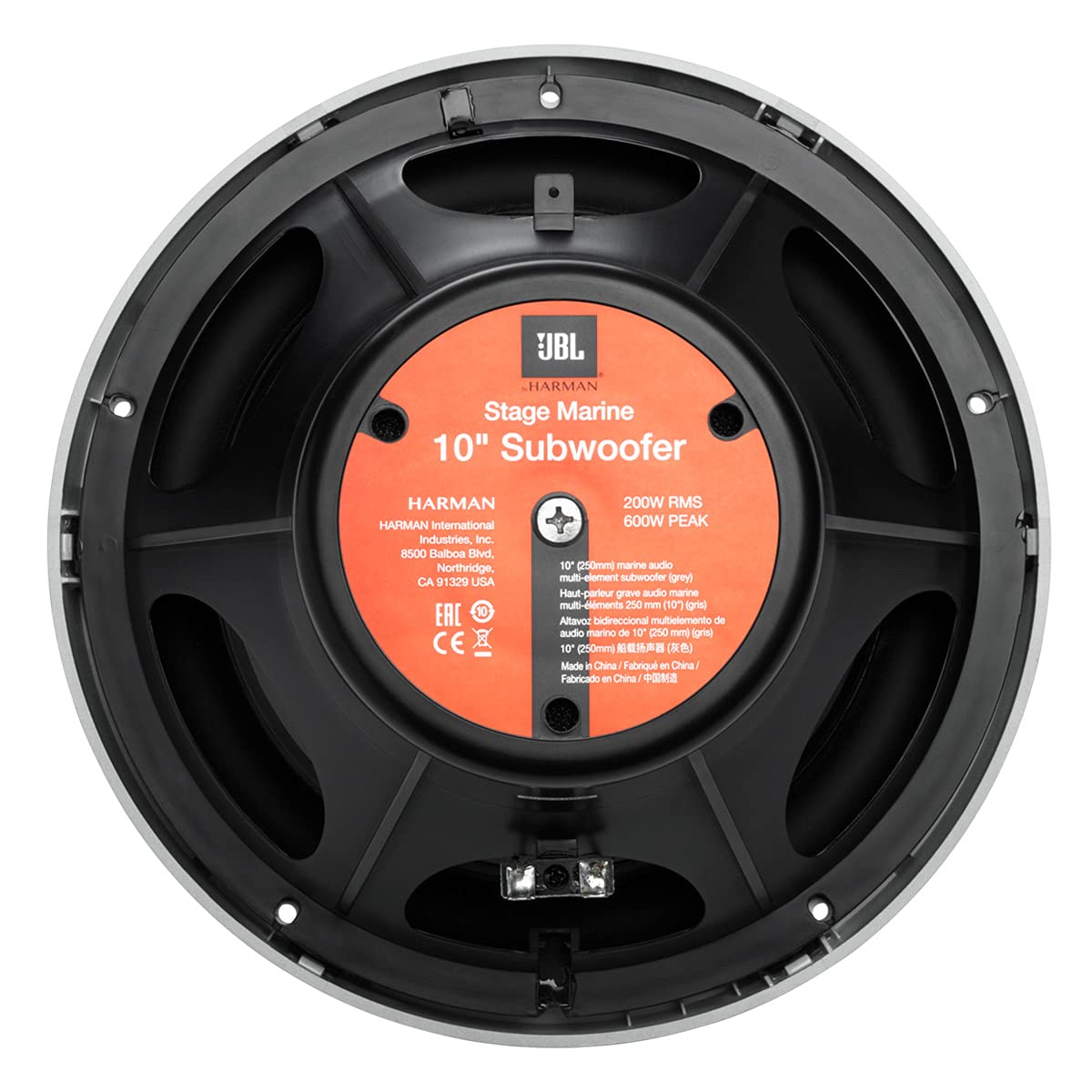 JBL JBLMARSUBST10GRYAM 10" Marine Audio Subwoofer