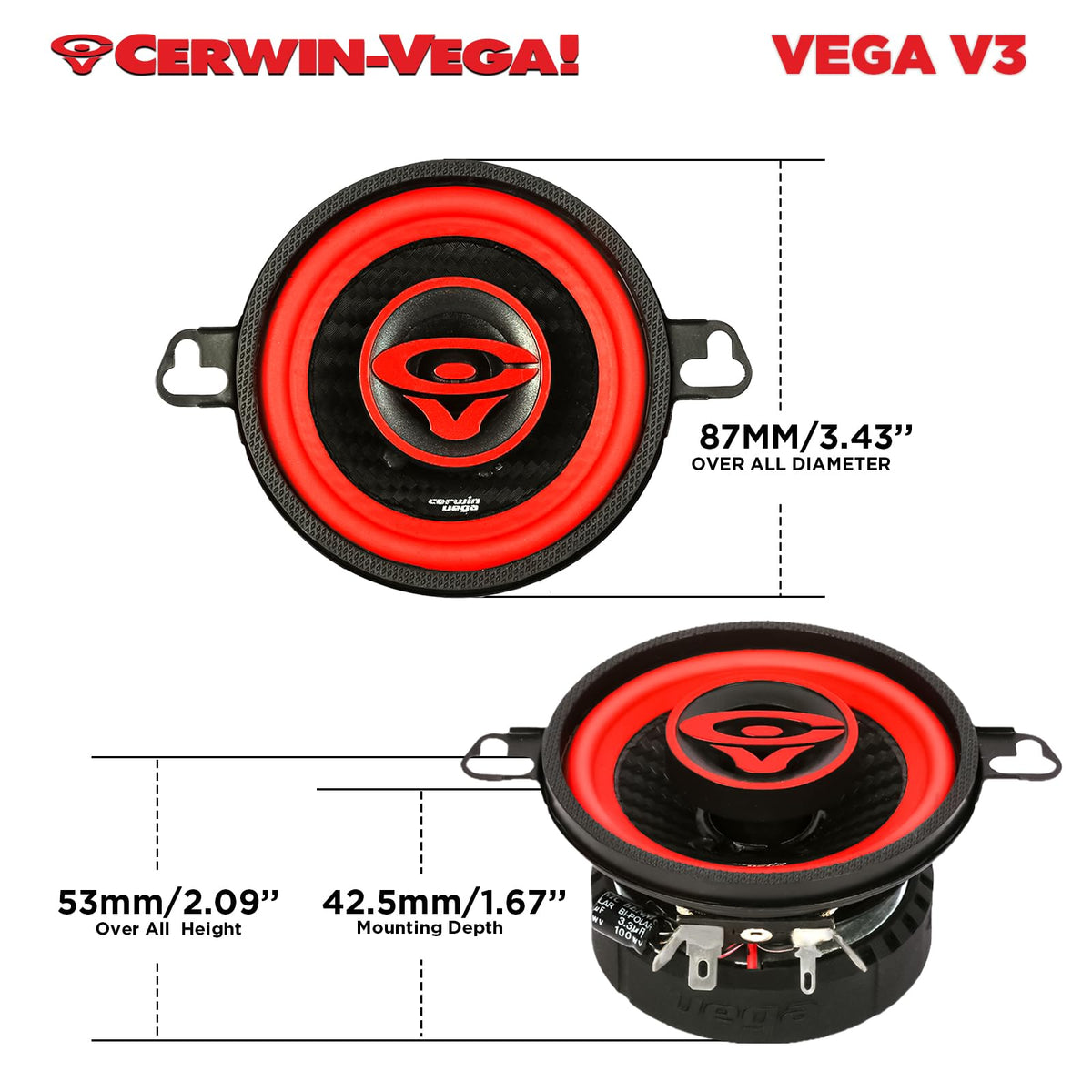 Cerwin-Vega V3 3.5" 2-Way Coaxial Speakers