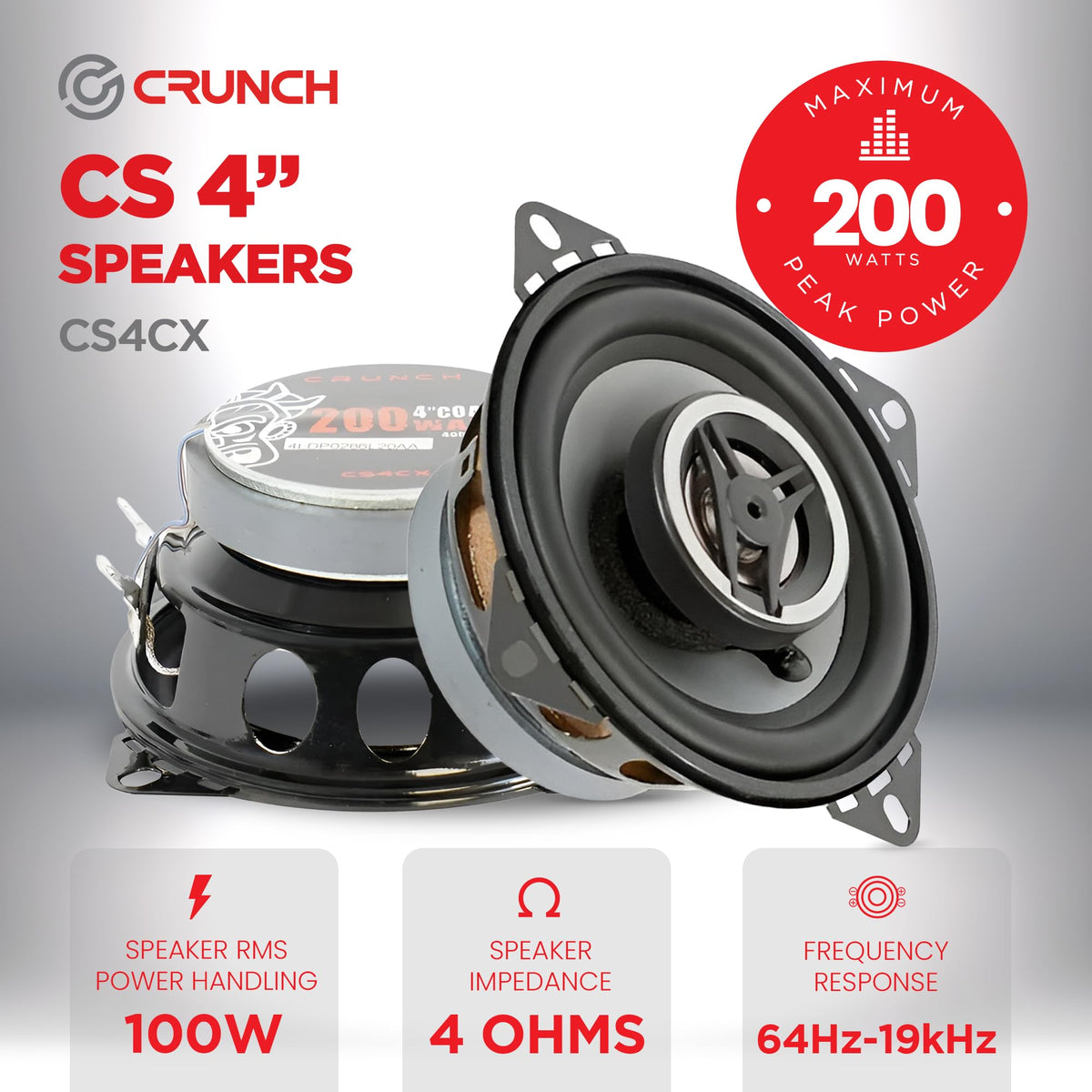 Crunch CS525CX 5.25" 2-Way Coaxial Car Speakers