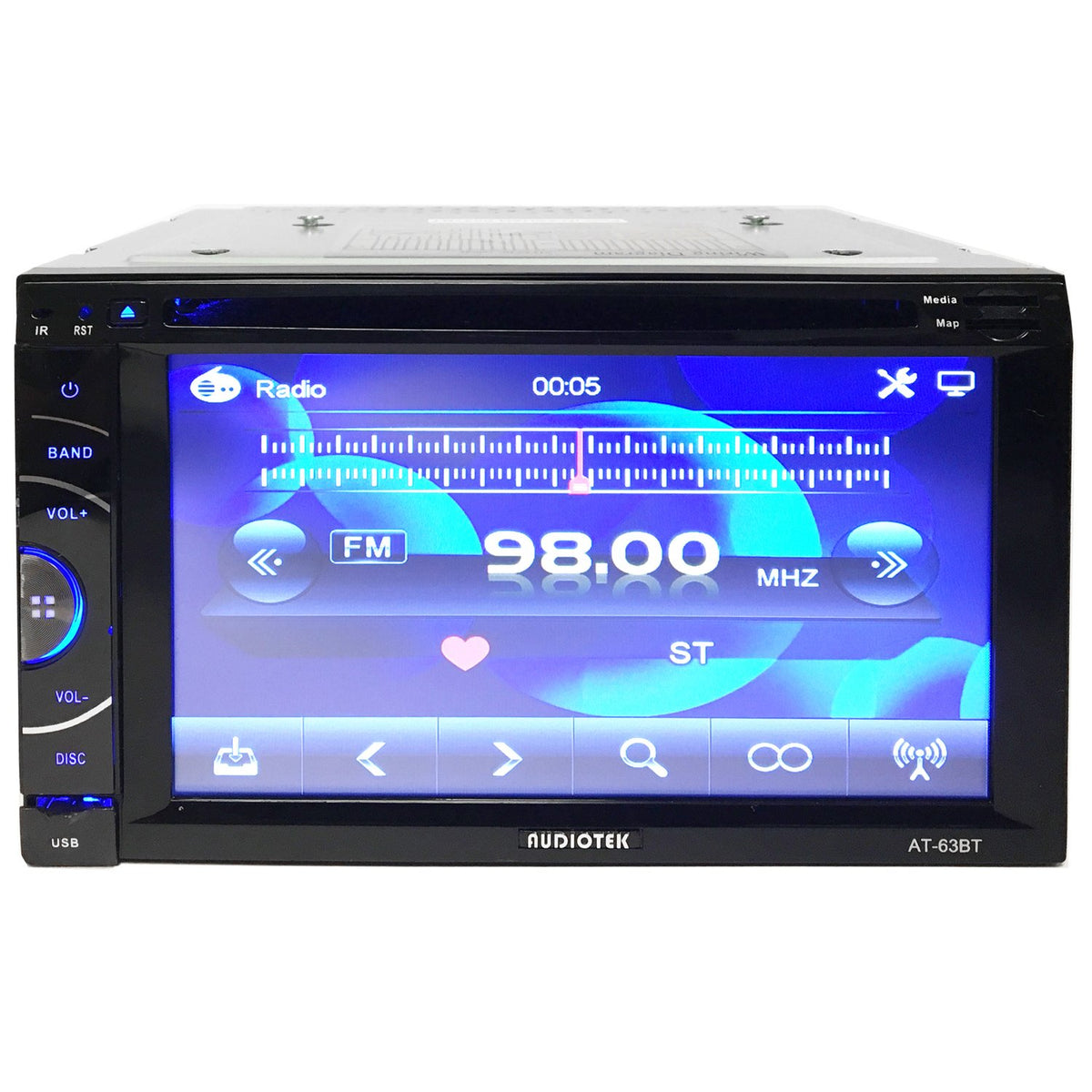 Audiotek AT-63BT 6.5" Double DIN DVD Receiver