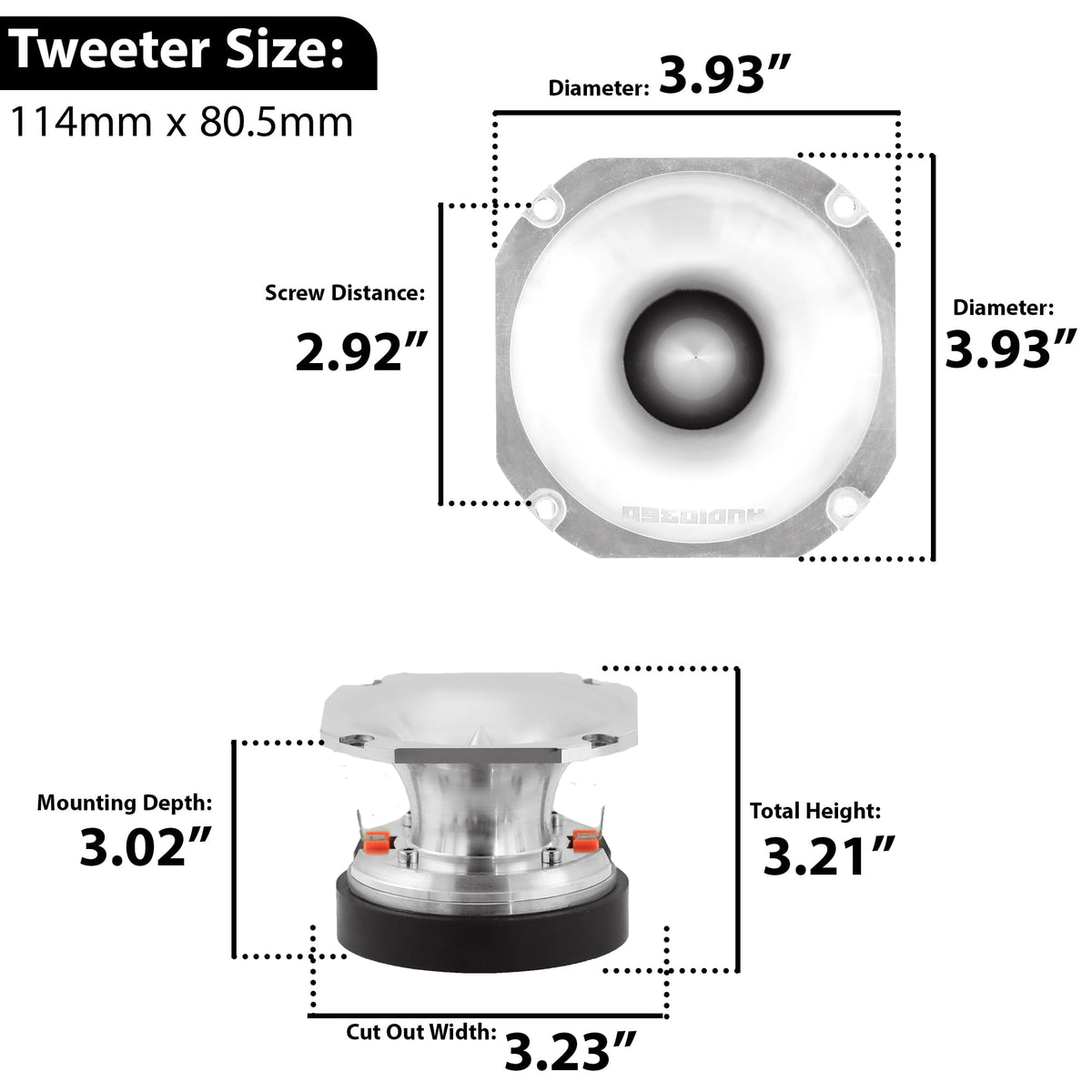 Audio360 AD44TW 3.93" Super Tweeter Speakers