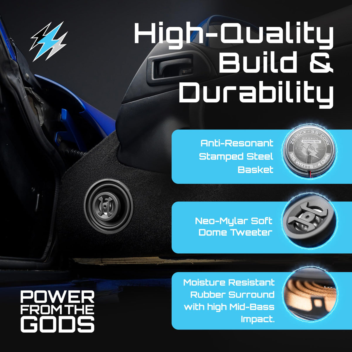 Hifonics ZS35CX 3.5" 2-Way Coaxial Car Speakers