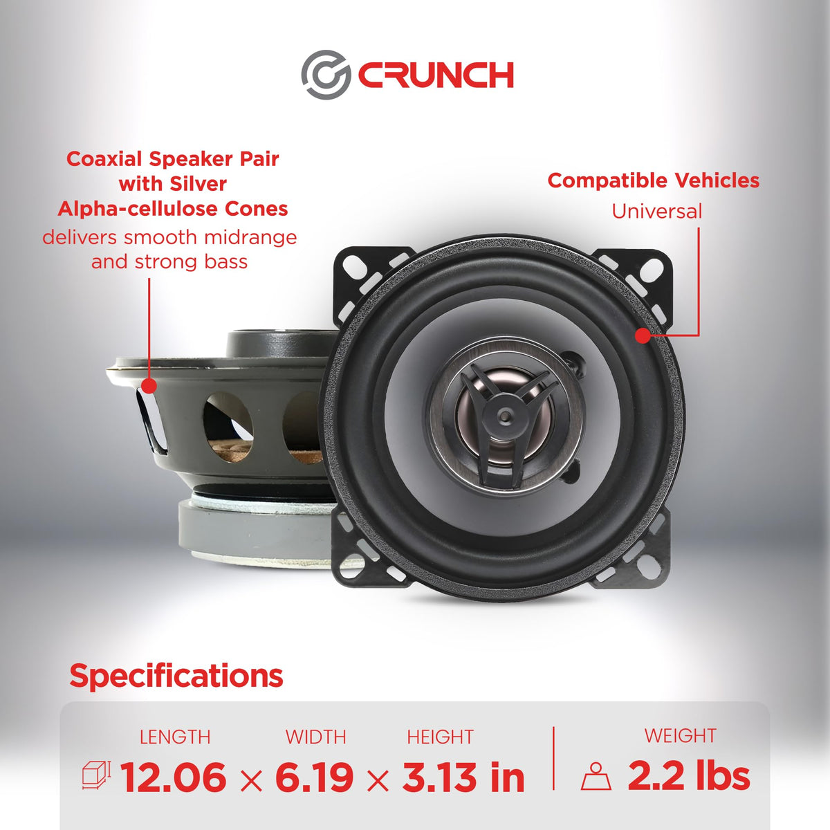 Crunch CS525CX 5.25" 2-Way Coaxial Car Speakers