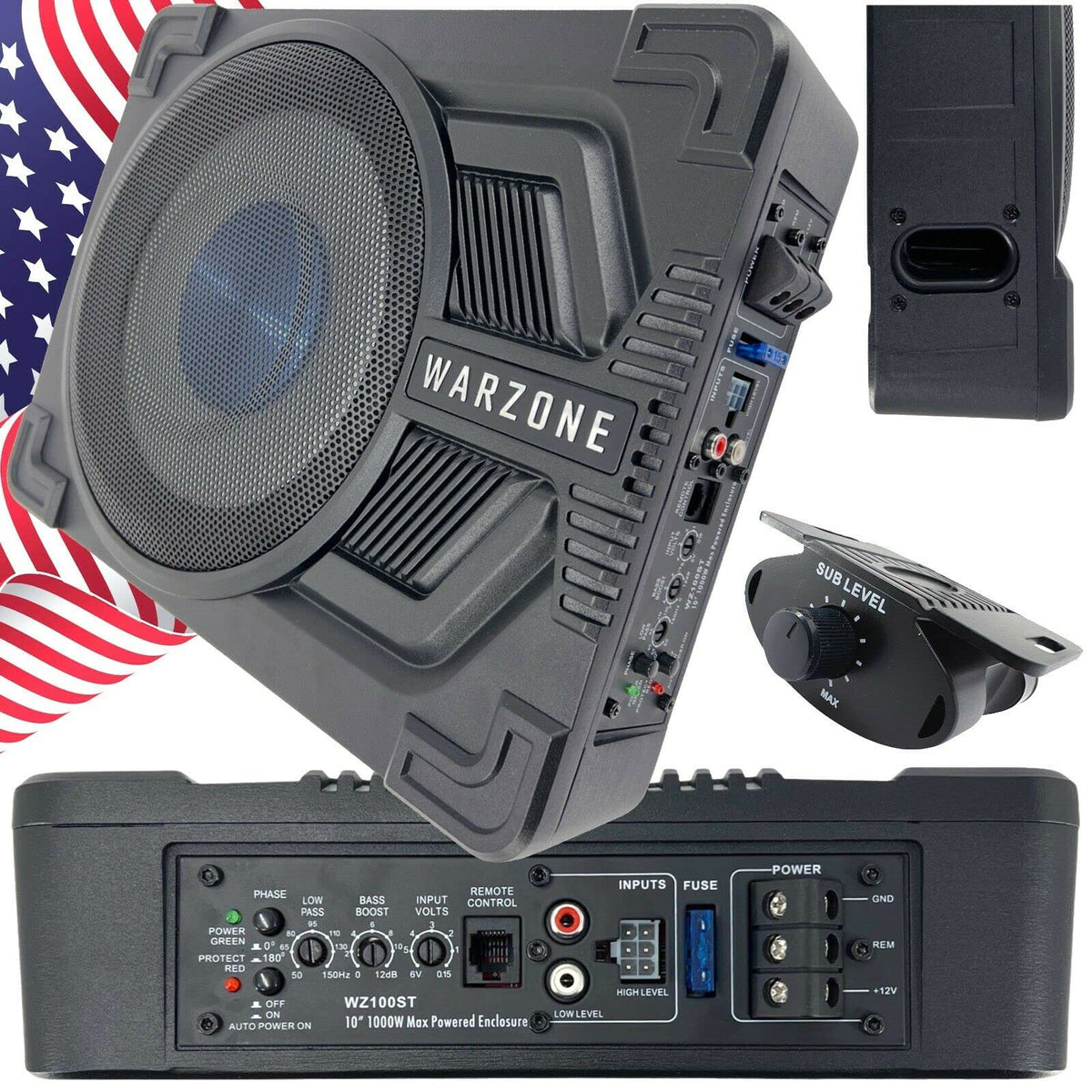 Gravity Warzone WZ100ST 10" Powered Under-Seat Subwoofer