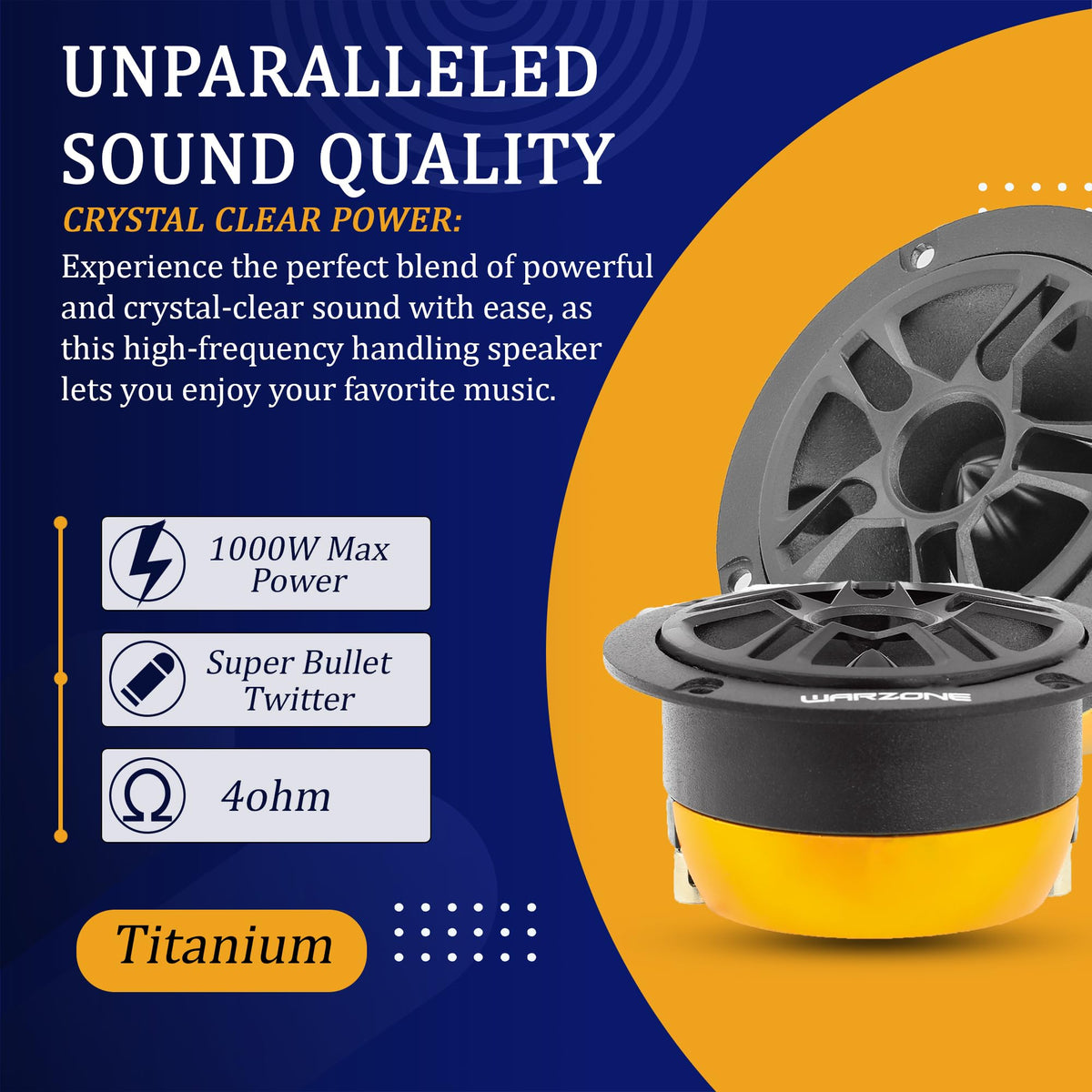 WARZONE WZ37TW 3.71" Super Tweeter Speakers