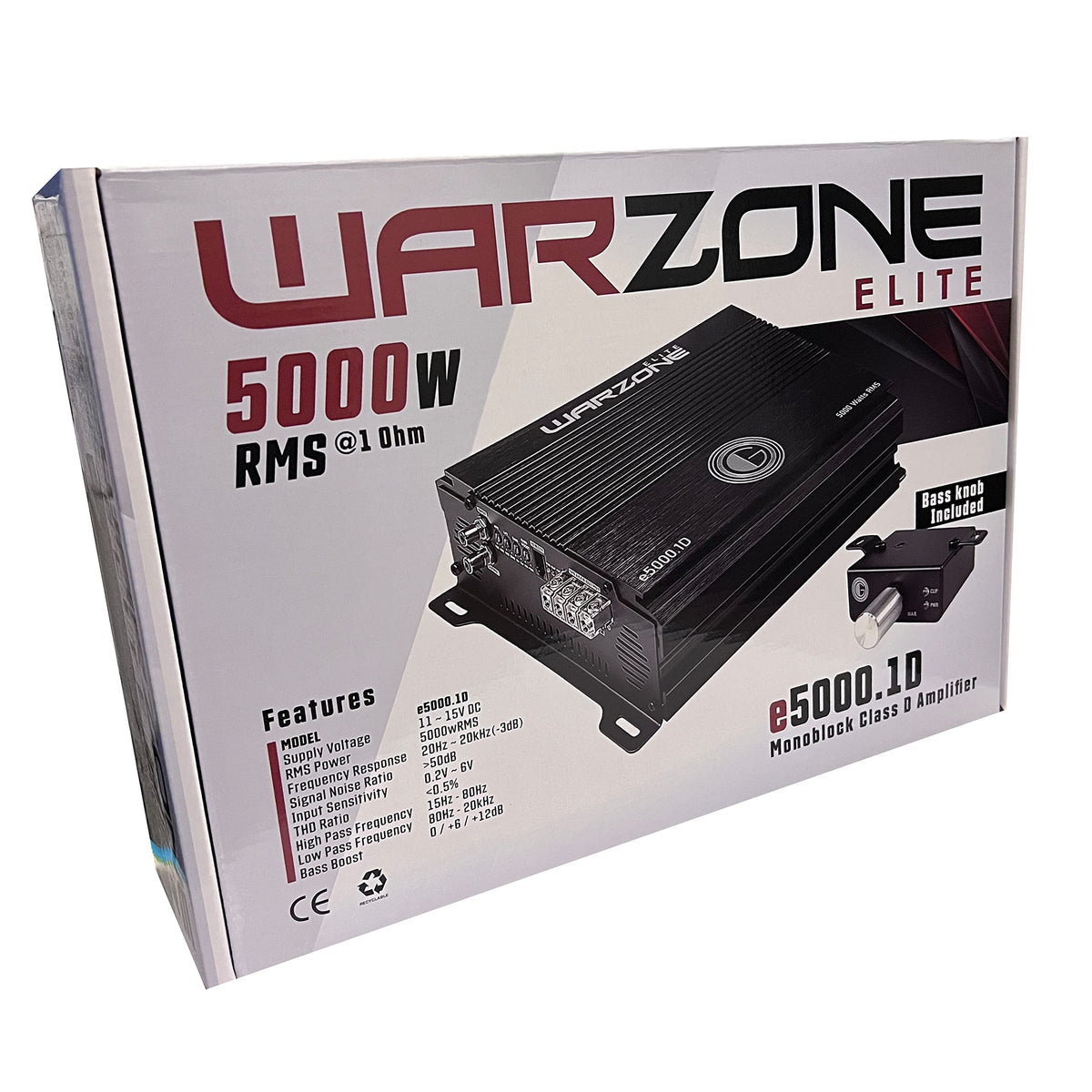 WARZONE E5000.1D Class D Mono Car Amplifier