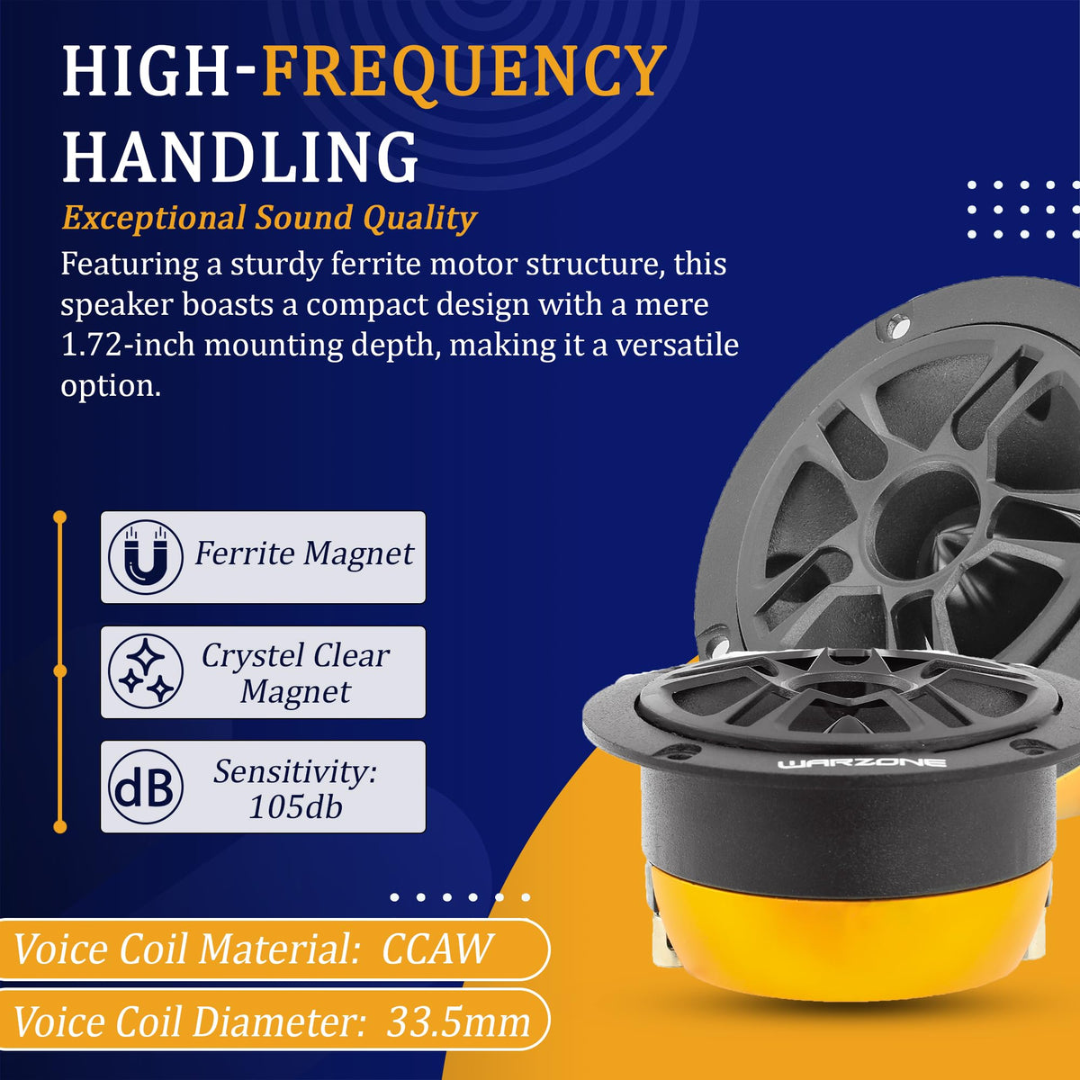 WARZONE WZ37TW 3.71" Super Tweeter Speakers