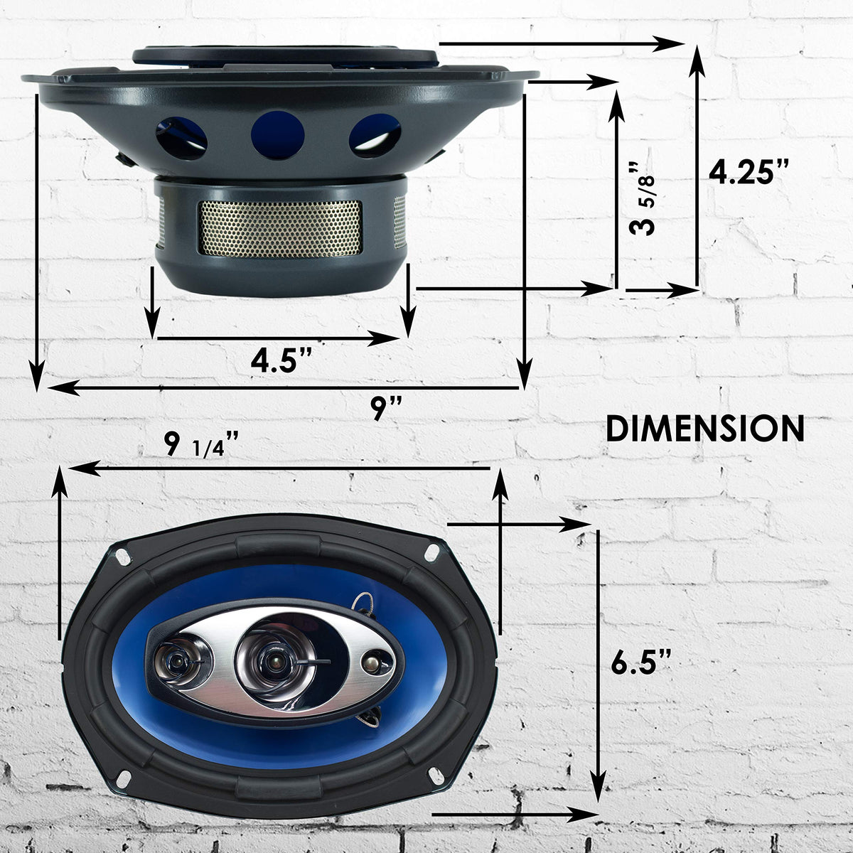 Gravity GR-6996H 6x9" 4-Way Coaxial Car Speakers