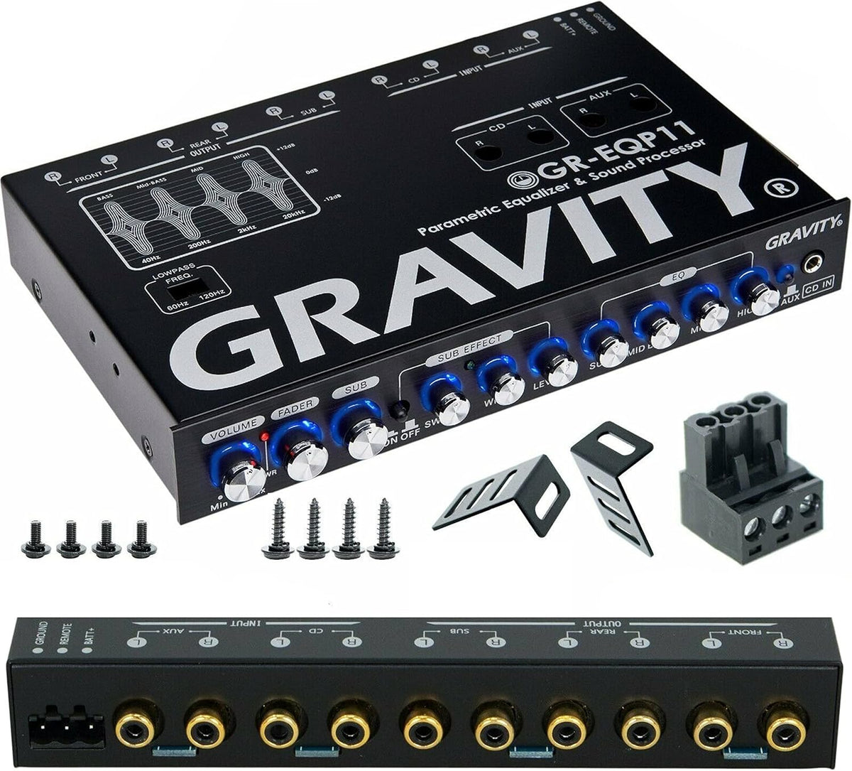 Gravity GR-EQP11 1/2-DIN 4-Band Car Parametric Equalizer