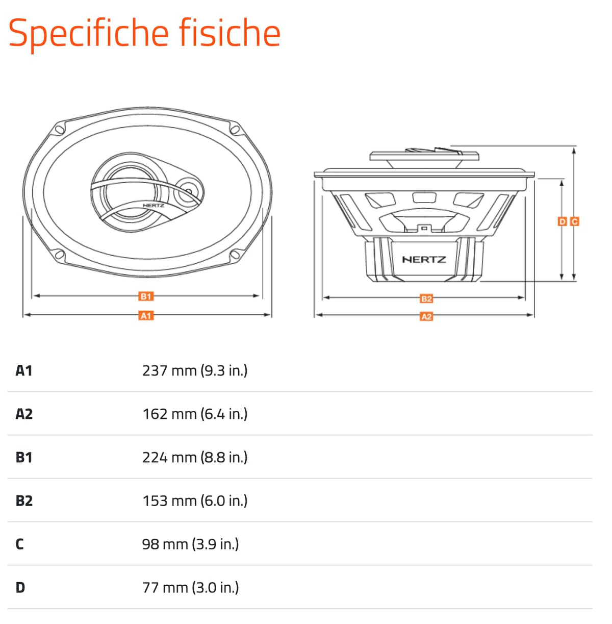Hertz DCX 690.3 6x9 3-Way Coaxial Speakers