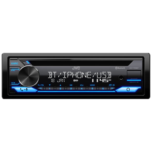 JVC KD-T720BT Single DIN CD Receiver with Bluetooth