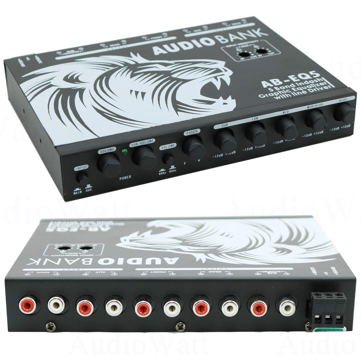 Audiobank AB-EQ5 1/2-DIN 5-Band Graphic Equalizer