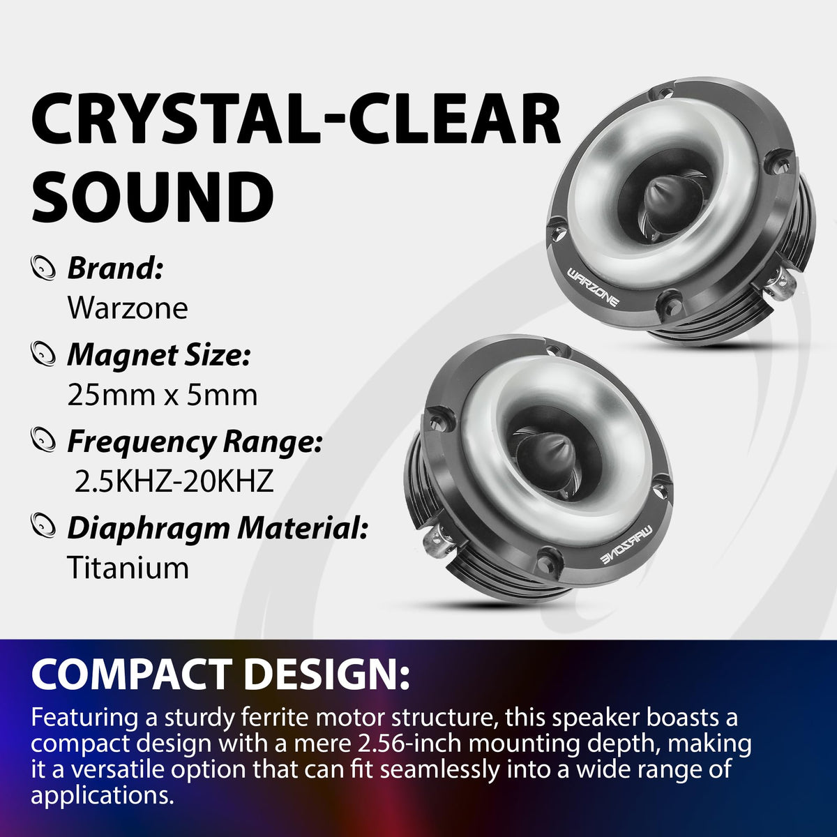 Warzone WZ20TW 2.88" Super Tweeter Speakers (Pair)