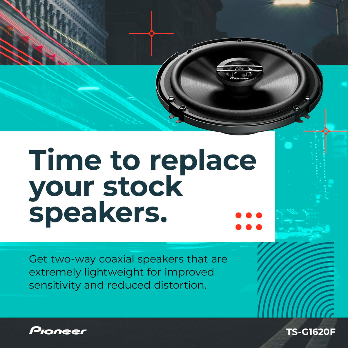 Pioneer TS-G1620F 6.5" 2-Way Coaxial Speakers