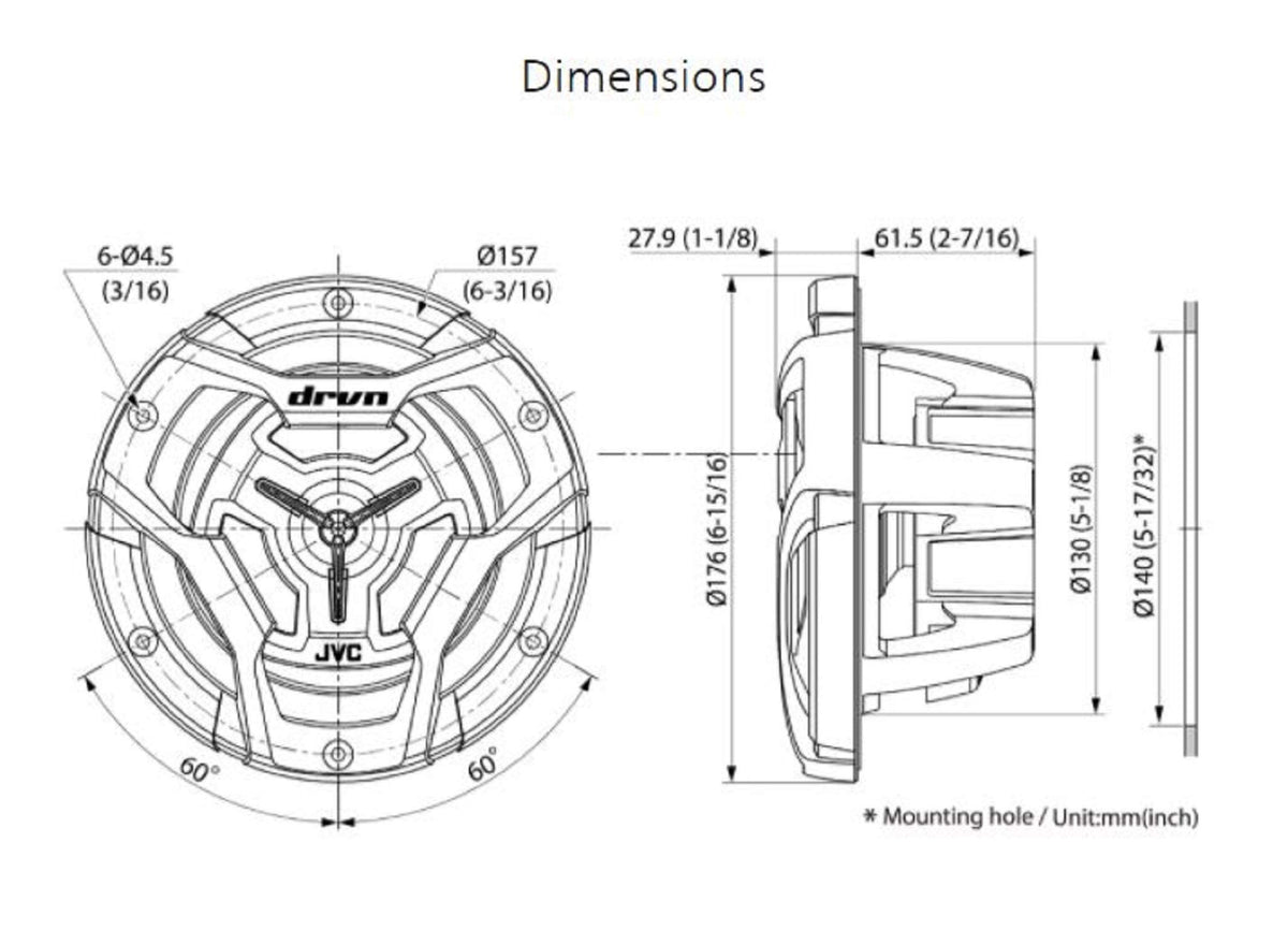 JVC CS-DR6201MW 6.5" 2-Way Marine Speakers
