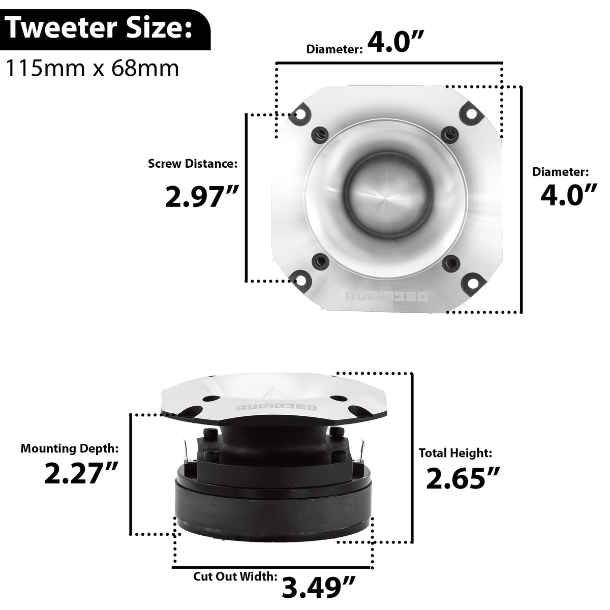 Audio360 AD36TW 4-Inch Super Tweeter Speaker