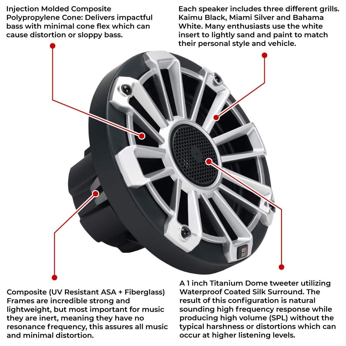 MB Quart NP1-116 6.5" Waterproof Marine Speakers