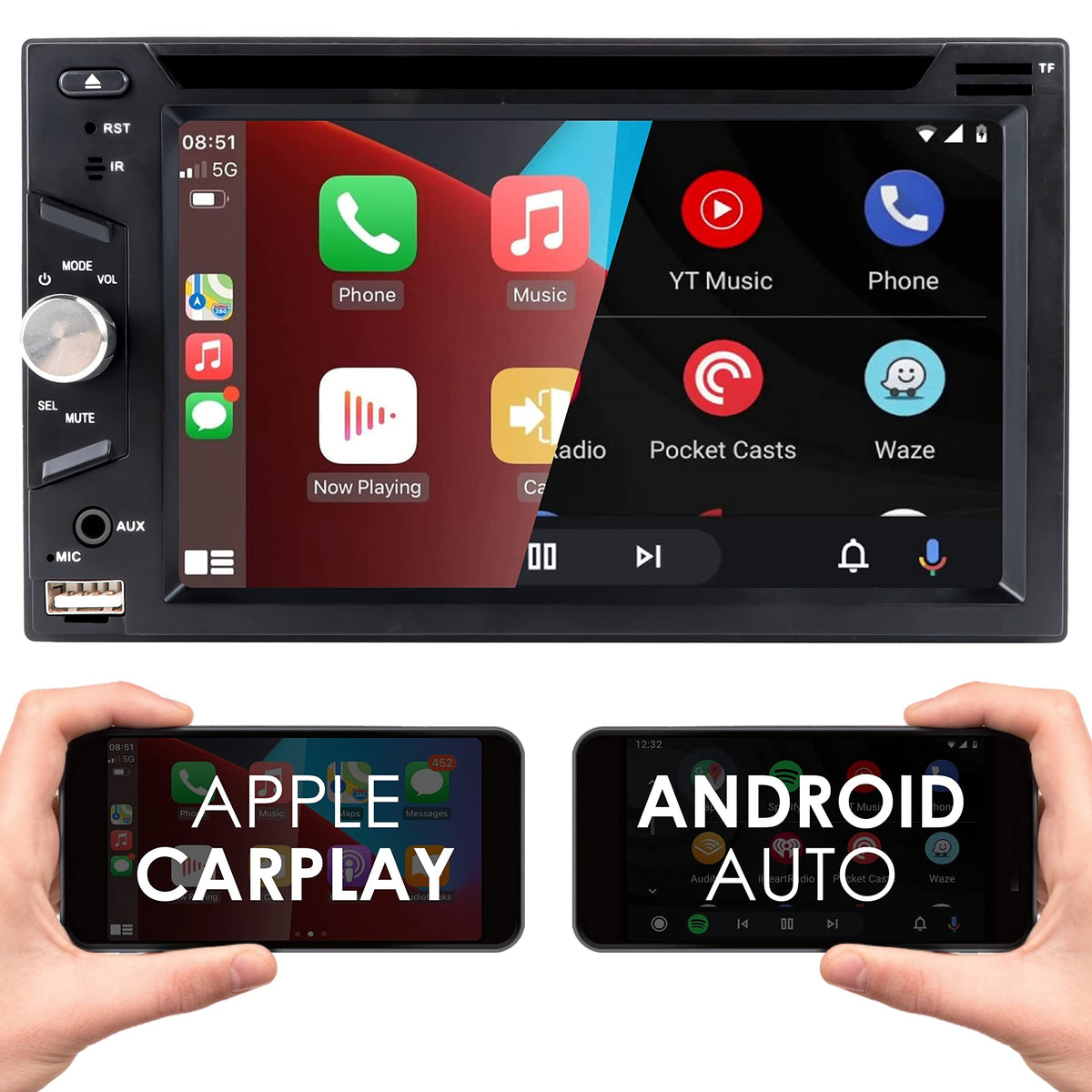 STX Audio STX-D65CP 6.5" Double DIN CarPlay DVD Receiver