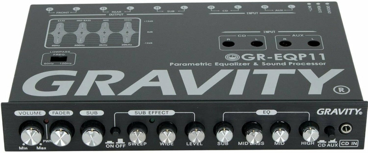Gravity GR-EQP11 1/2-DIN 4-Band Car Parametric Equalizer