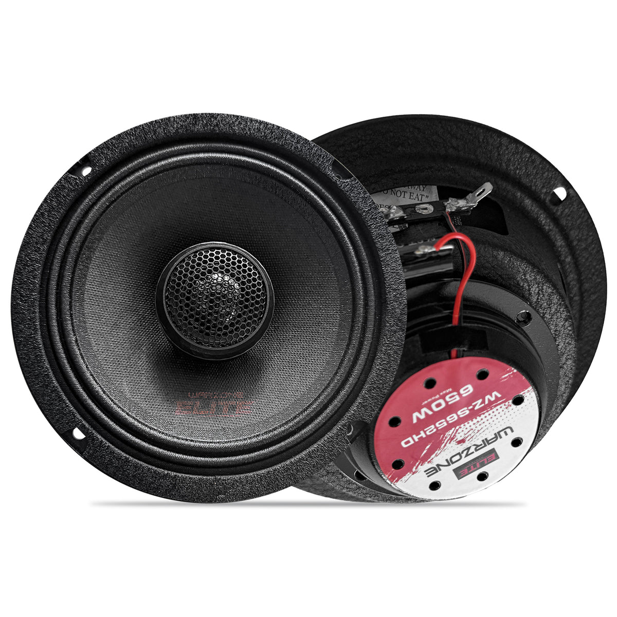 Warzone WZ-S652HD 6.5 Inch Motorcycle Speakers for 2014-Up Harley-Davidson Fairing & Saddlebag Lids - 650W Max, 325W RMS Pair, Neodymium, Weather-Resistant 2-Way Coaxial